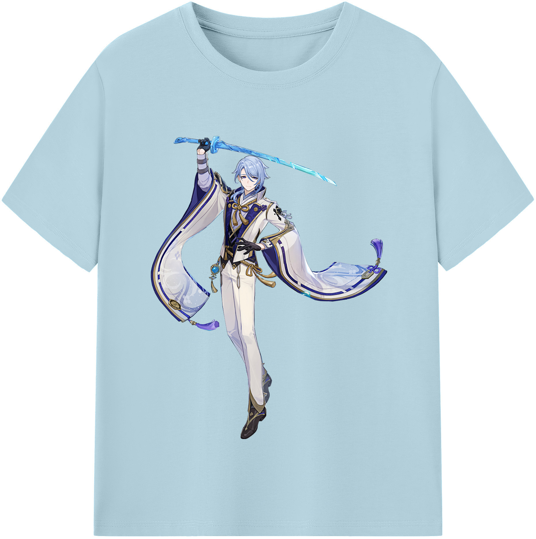 げんし神 神里綾人 かみさとあやと genshin Kamisato Ayato 綿100％半袖Tシャツ（フロントプリント）